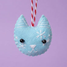 Load image into Gallery viewer, Snow Cat Christmas Cat Felt Festive Decoration