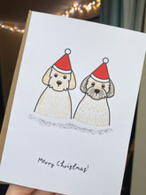 Load image into Gallery viewer, Personalised Festive Pet Portrait Christmas Cards