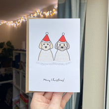 Load image into Gallery viewer, Personalised Festive Pet Portrait Christmas Cards