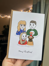 Load image into Gallery viewer, Personalised Festive Family Portrait Christmas Cards