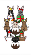 Load image into Gallery viewer, Christmas Mini Pet Portrait - Postcard Print