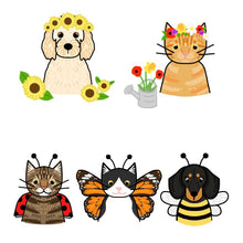 Load image into Gallery viewer, Personalised Spring Mini Pet Portrait, Postcard Print