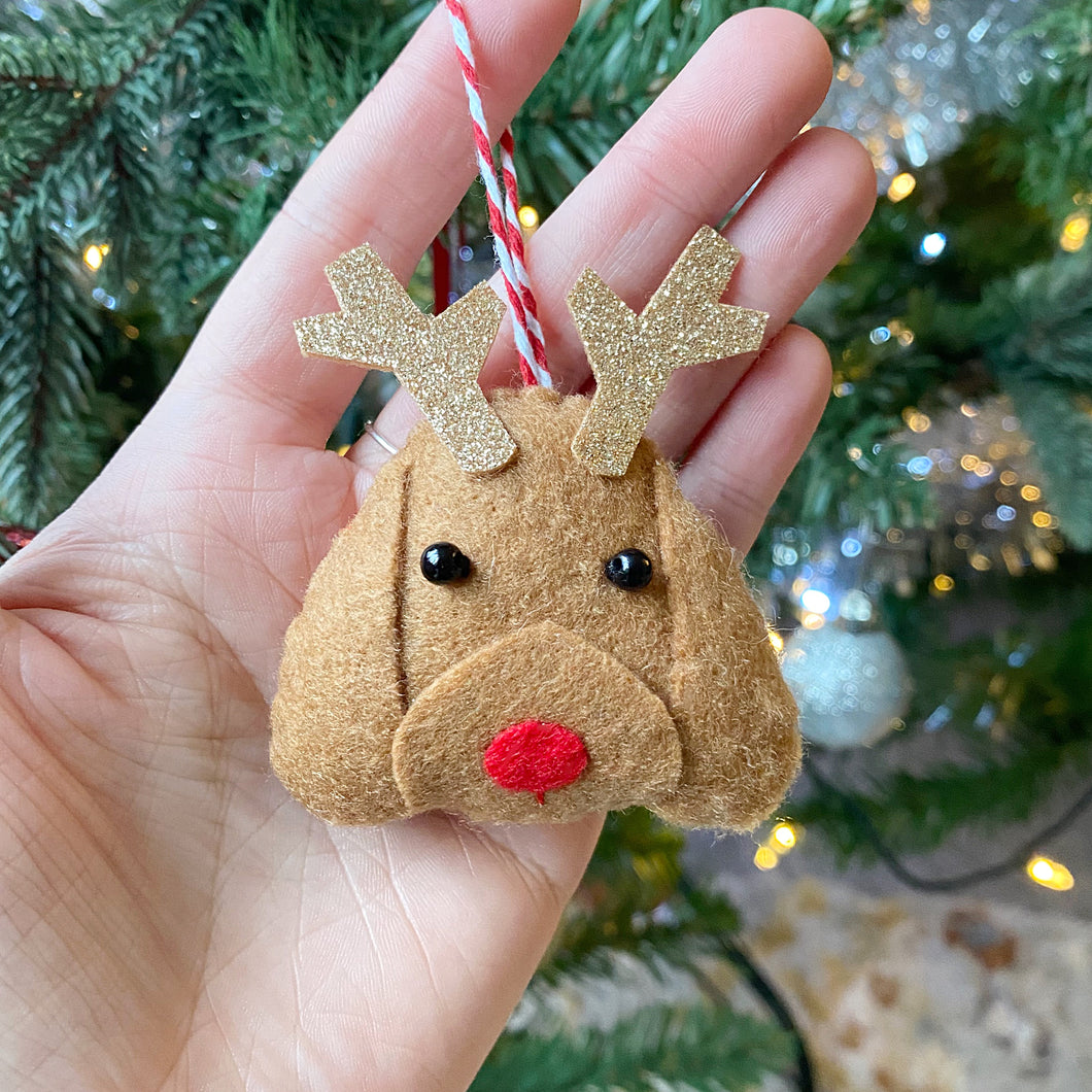 Reindeer Dog Christmas Cat Felt Festive Decoration