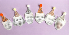 Load image into Gallery viewer, Safari Theme Personalised Photo Face Pom Pom Bunting
