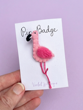 Load image into Gallery viewer, Flamingo Pin Badge
