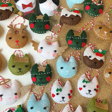 Load image into Gallery viewer, Gingerbread Cat Felt Christmas Decoration
