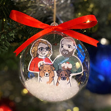 Load image into Gallery viewer, Personalised Family Portrait Christmas Tree Bauble Ornament
