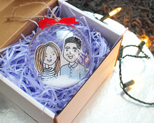 Load image into Gallery viewer, Personalised Family Portrait Christmas Tree Bauble Ornament
