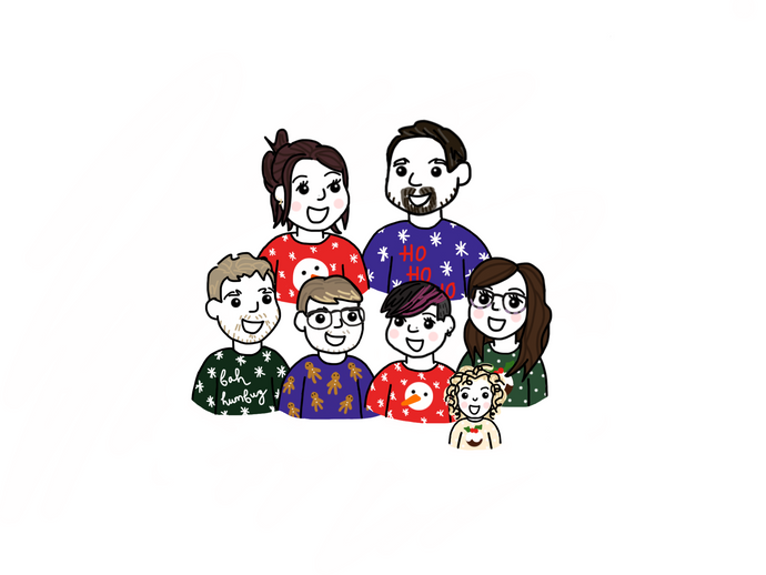 Happy big family song drawing free image download