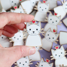 Load image into Gallery viewer, SALE Wooden Cat Pin Badge
