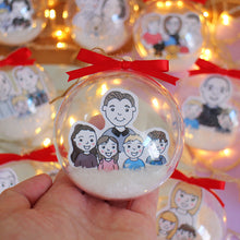 Load image into Gallery viewer, Personalised Family Portrait Christmas Tree Bauble Ornament
