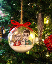 Load image into Gallery viewer, Personalised Family Portrait Christmas Tree Bauble Ornament
