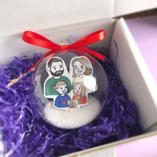 Load image into Gallery viewer, Personalised Family Portrait Christmas Tree Bauble Ornament
