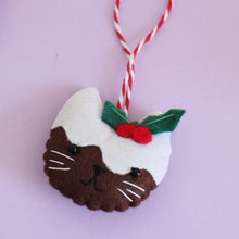 Load image into Gallery viewer, Christmas Pudding Cat Felt Festive Decoration
