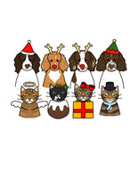 Load image into Gallery viewer, Christmas Mini Pet Portrait - Postcard Print
