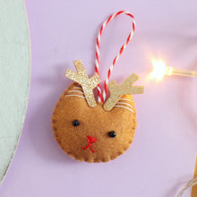 Load image into Gallery viewer, Reindeer Christmas Cat Felt Festive Decoration
