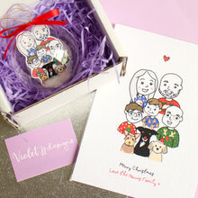 Load image into Gallery viewer, Personalised Family Portrait Christmas Tree Bauble Ornament
